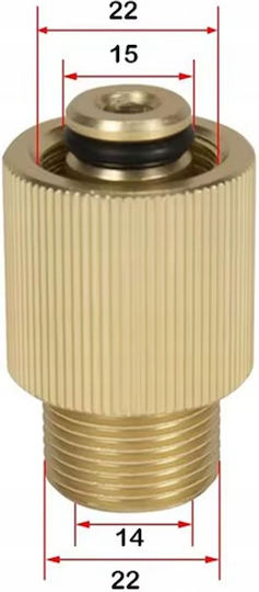 Adaptor Brassconnect M22 Reducție Alamă 15 Mm + 14 Mm Pin Filet M22 Karcher Lavor Bosch Nilfisk Mașini de Spălat