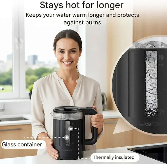 Clatronic Βραστήρας 1.7lt 2200W Μαύρος