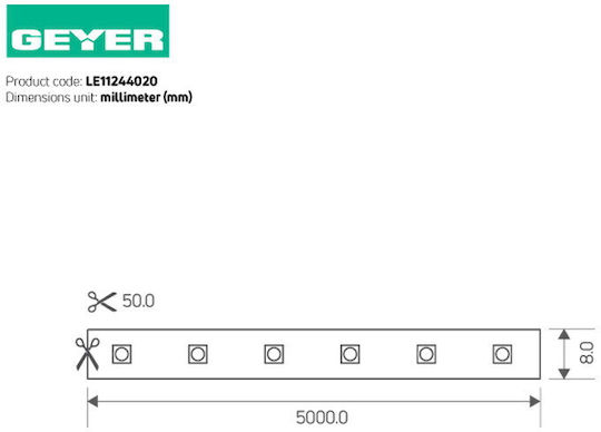 Geyer LED Strip 24V Natural White Light 5m
