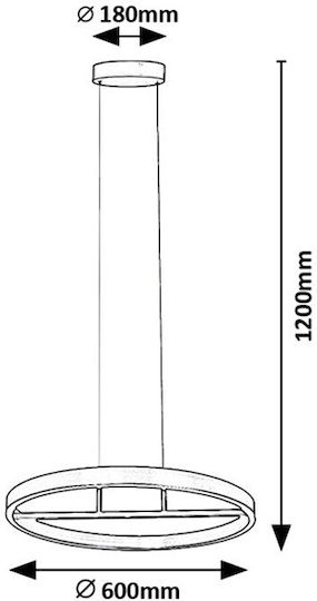 Rabalux 72221 Κρεμαστό Φωτιστικό Οροφής Led Thric Led 42w 230v Χρυσαφί