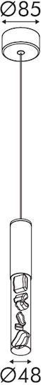 Aca Pendant Light White 5x5x150cm