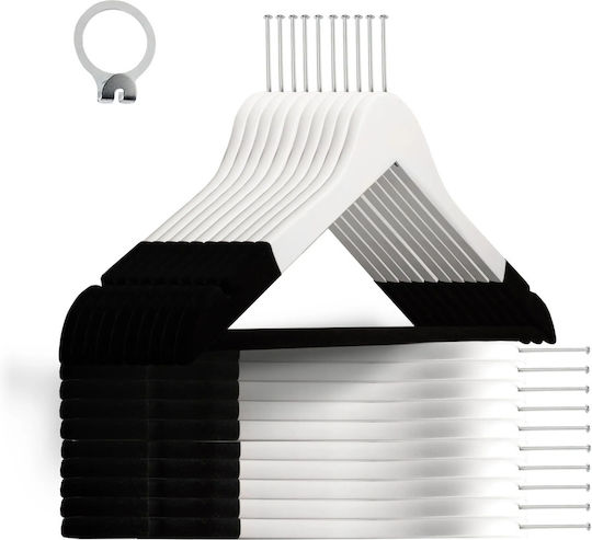 Set 5 Humero Umerase Hotel Anti-furt Margini Catifelate Design Clasic Negru-alb