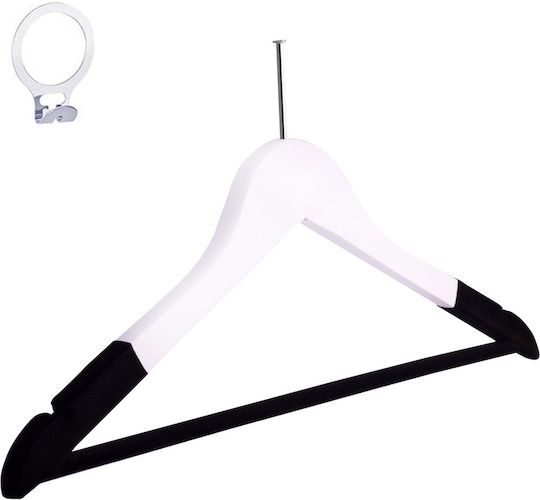 Set 100 Cârlige Anti-furt pentru Hotel Humero Margini Catifelate Design Clasic Alb-negru