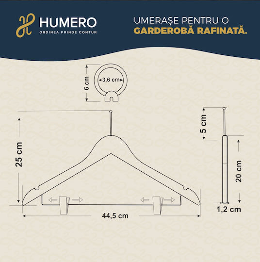 Set 30 Cârlige Metalice Anti-Furt Humero Natural Hotel
