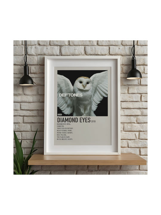 Music Poster Diamond Eyes Deftones Ms480 21cm X 30cm Premium Μαύρο Ξύλινο Κάδρο