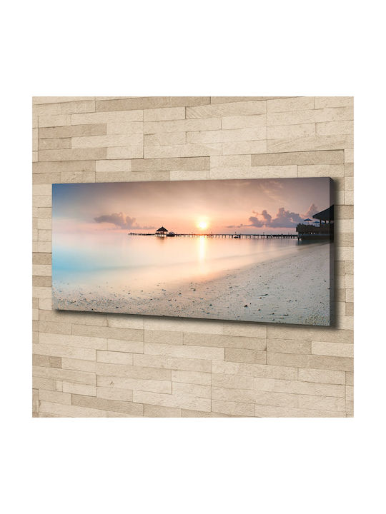 Panou De Decorare Interioară Pânză Plajă Maldive 125x50 Cm