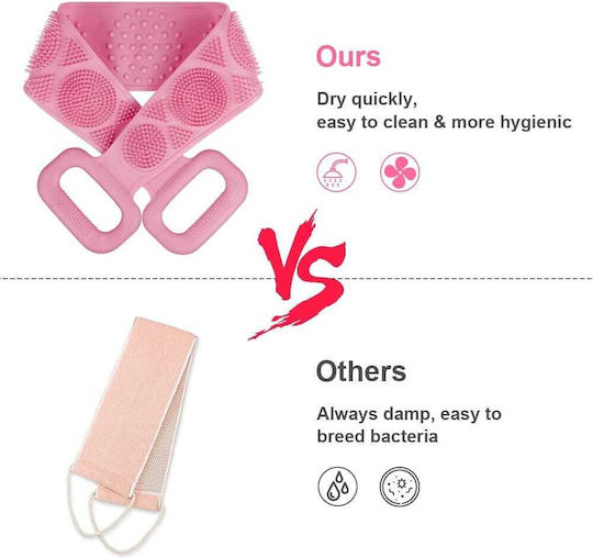 Bürste Rücken für Peeling Rosa 1Stück