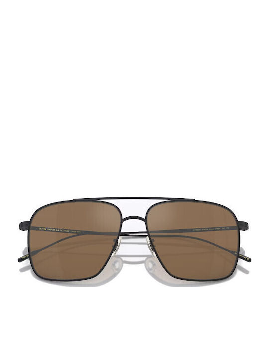 Oliver Peoples Sunglasses Μαύρα with Metal Frame & Brown Lens Oliver Peoples Sunglasses Μαύρα with Metal Frame & Brown Lens