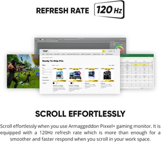 Armaggeddon XTREME SERIES XF24HD SUPER IPS HDR Gaming Monitor 24" FHD 1920x1080 με Χρόνο Απόκρισης 5ms GTG Λευκό
