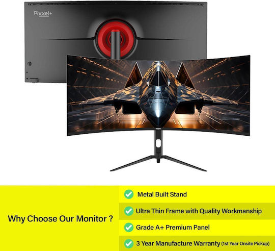 Armaggeddon XTREME SERIES XC34UWQHD Ultrawide HDR Curved Gaming Monitor 34" QHD 3440x1440 180Hz with 1ms Response Time GTG