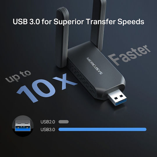 Mercusys USB Netzwerkadapter mit Drahtloser Verbindung Wi-Fi 688Mbps Netzwerkversion v1