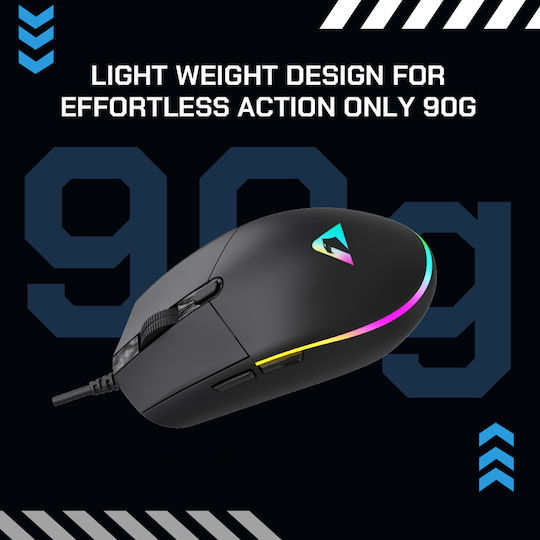 Armaggeddon Raven III Sigma Stealth RGB Геймърска Мишка Черен