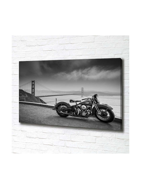Dekorativer Gemälde Wand Leinwand Hochwertige Motorrad 100x70 cm