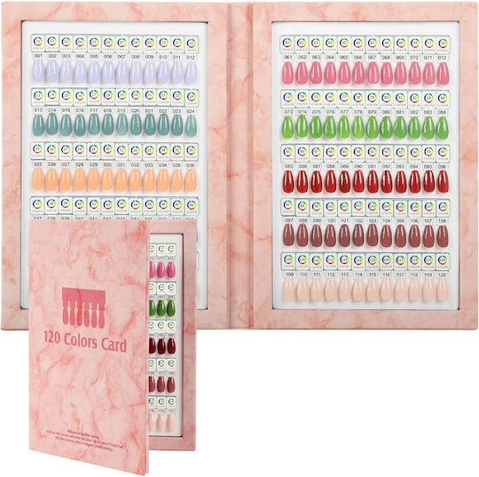 Magnetic Color Chart Book for 120 Nail Polish Slots & Magnetic Gel Clear Almond Tips