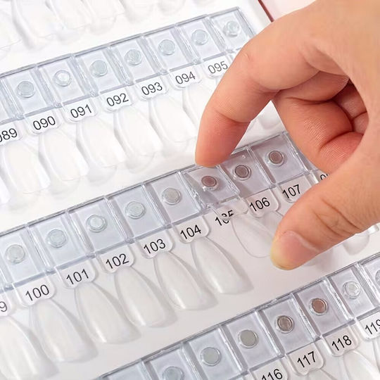 Magnetic Color Chart Book for 120 Nail Polish Slots & Magnetic Gel Clear Almond Tips