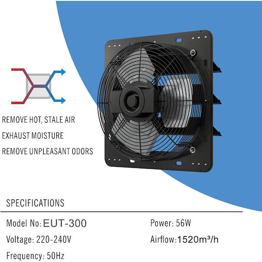 De perete Ventilator de Baie Negru