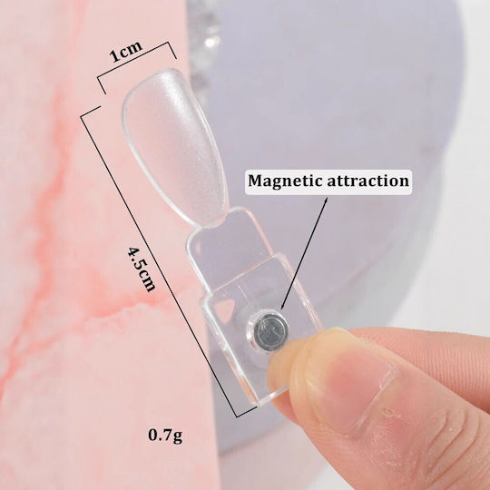 Magnetic Color Chart Book for 120 Nail Polish Slots & Magnetic Gel Clear Almond Tips