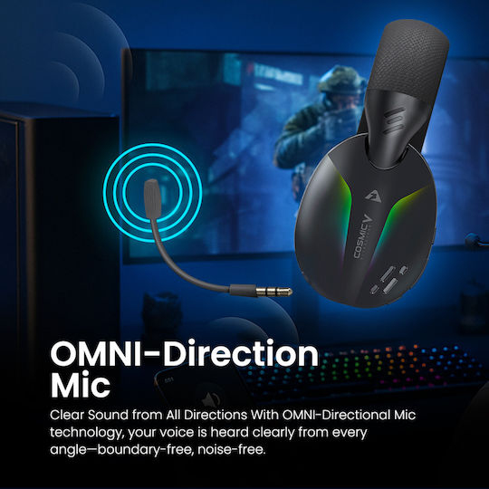 Armaggeddon Trimode Cosmic V Ultraclear Gravity Ασύρματο Over Ear Gaming Headset με σύνδεση Bluetooth / USB