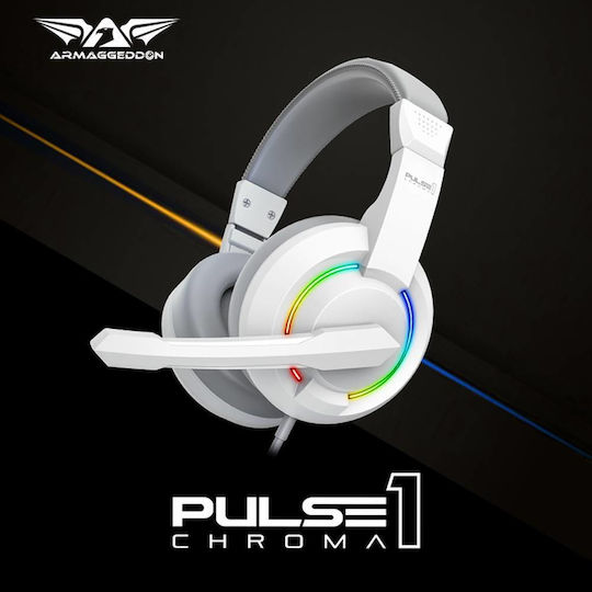 Armaggeddon Pulse 1 На ушите Геймърски слушалки с връзка USB Chroma White