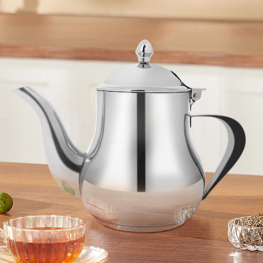 Signature Stainless Steel Teapot Precise Pouring Spout Lid Silver Signature Stainless Steel Teapot Precise Pouring Spout Lid Silver