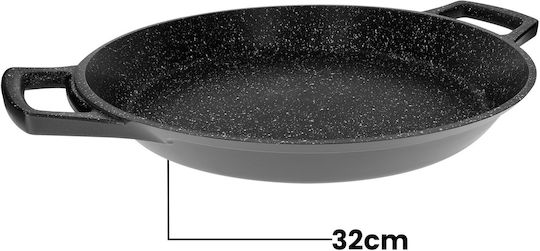 Cheffinger Paella Pan Non-stick Marble Effect 32 Cm Black
