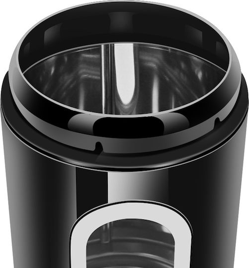 Cheffinger Set 3 Stackable Boxes Coffee Sugar Transparent Window Airtight Black