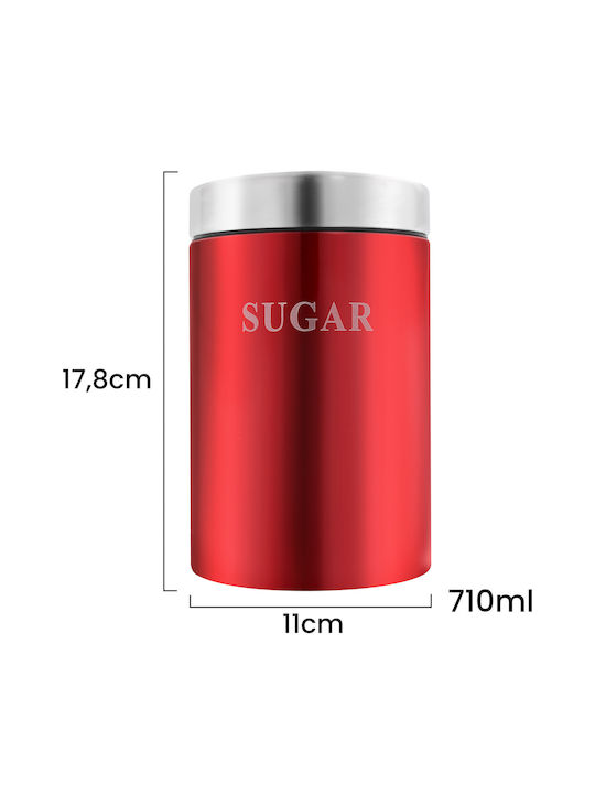 Cheffinger Satz 3 Rostfreier Stahl Behälter Kaffee Tee Zucker Luftdicht Rot