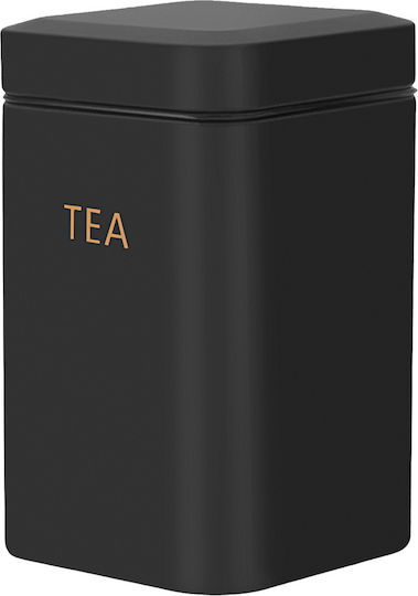 Cheffinger Set 3 Boxes Tea Coffee Sugar 9x14.5cm Airtight Black
