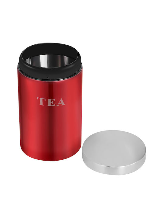 Cheffinger Satz 3 Rostfreier Stahl Behälter Kaffee Tee Zucker Luftdicht Rot