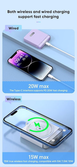 Vidvie PB799 MagSafe Power Bank 5000mAh 20W με Θύρα USB-C Power Delivery Μπλε