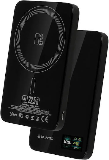 Blavec BJ-04 Ultra Slim MagSafe Power Bank 5000mAh 22.5W Black