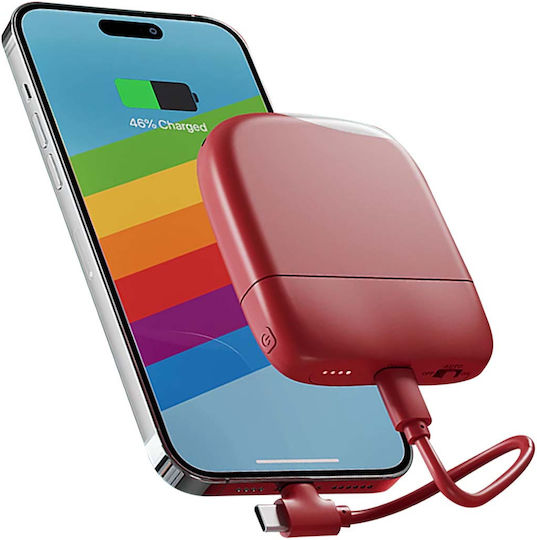 Xoopar Ice-P ECO Power Bank 5000mAh με Θύρα USB-C Κόκκινο