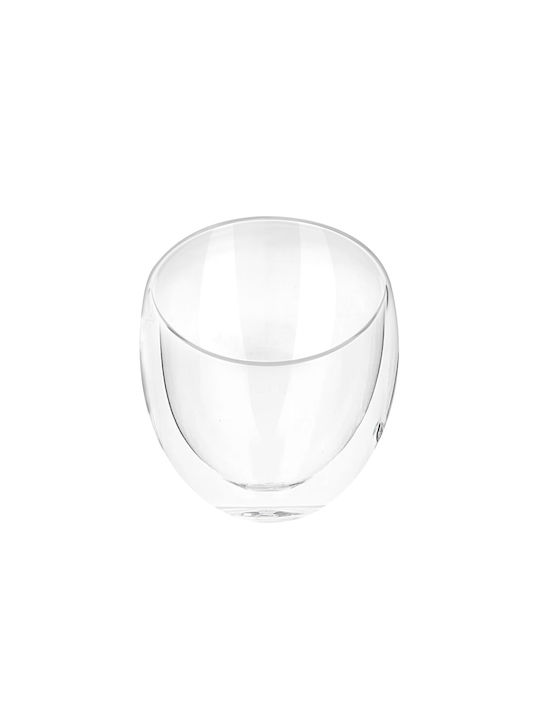 Cheffinger Lot 2 Glasses 250ml Double Wall Borosilicate Glass Drinks Sienna