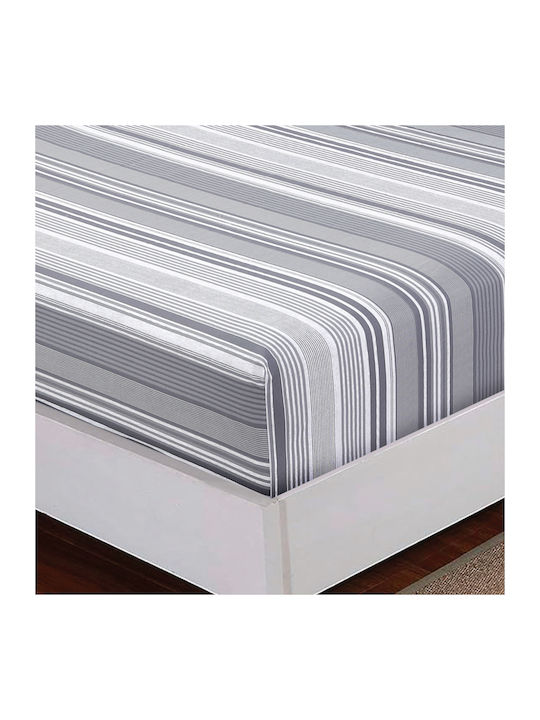 Casa Colori Sheet for Single Bed with Elastic 100x200+30cm. Harmony Gray