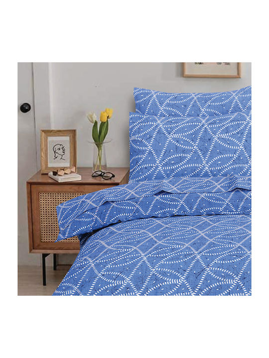 Casa Colori Sheet Sets Single with Elastic 100x200+30cm. Imperial Imperial Blue 3pcs