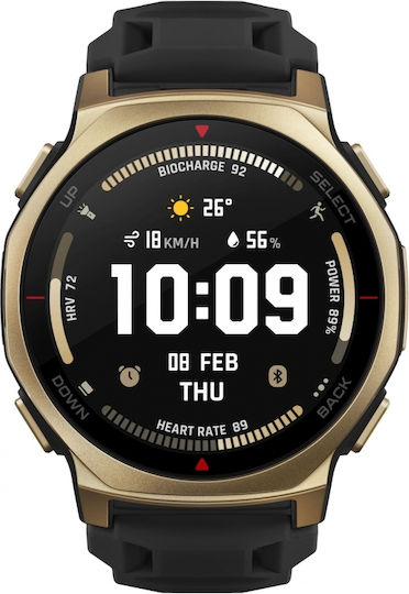 Amazfit T-Rex 3 Pro Titanium 44mm Waterproof Smartwatch (Black / Gold)