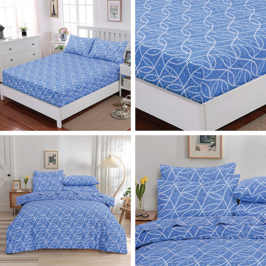 Casa Colori Sheet Sets Single with Elastic 100x200+30cm. Imperial Imperial Blue 3pcs