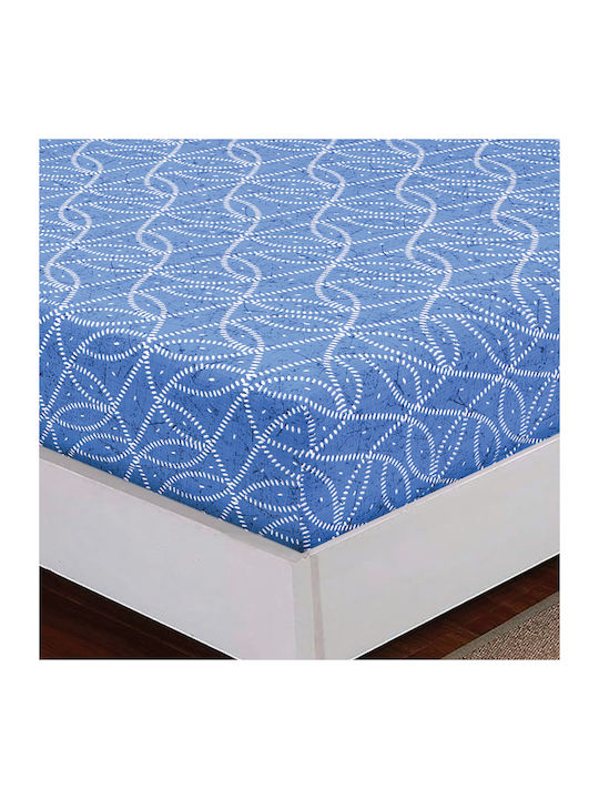 Casa Colori Чаршаф Двойна с Ластик 140x200+30см. Imperial Blue Imperial Blue