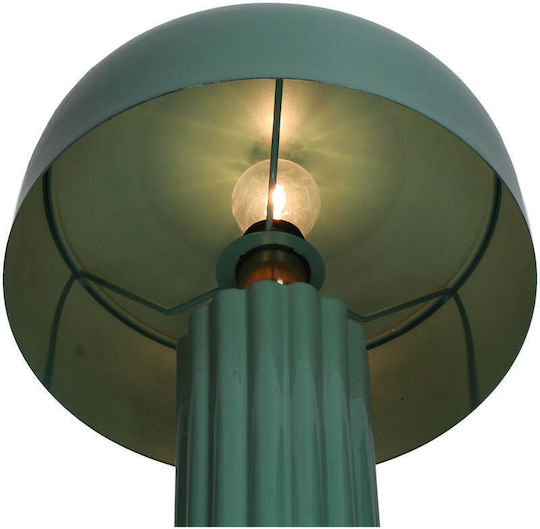 Metal Table Lamp with Blue Shade and Base