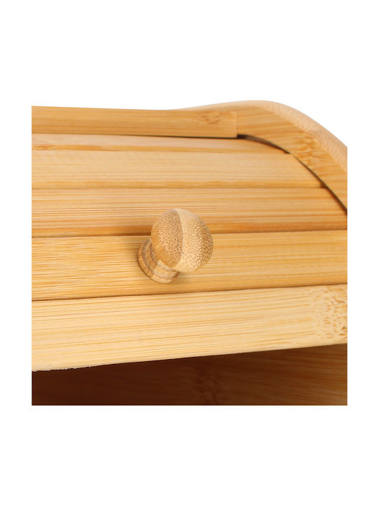 Cheffinger Natürlicher Bambus Brotbox Mit Schiebedeckel Kompakt Ultra Praktisch Braune Beigetöne