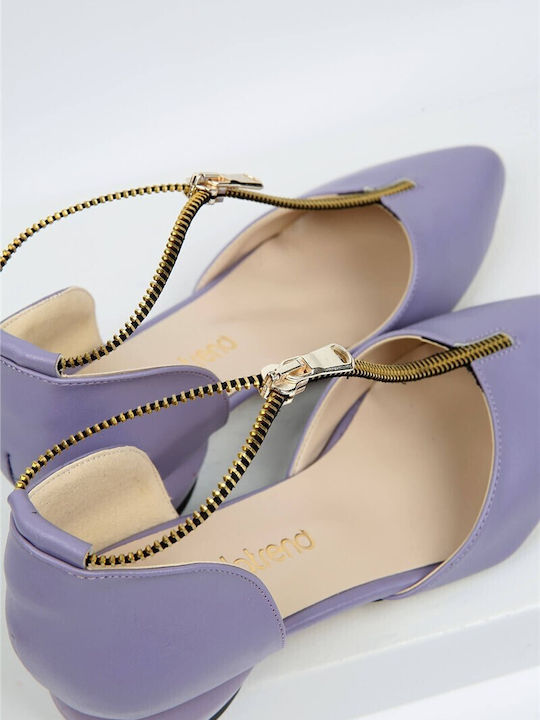 Leather Purple Heels