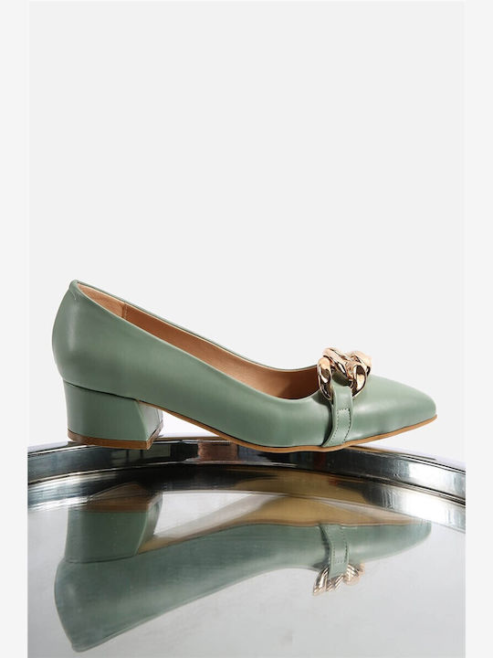 Leder Pumps Grün