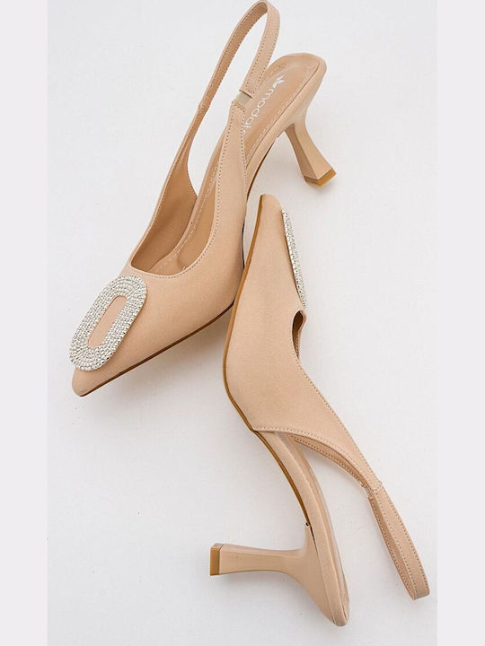 Leather Beige Heels
