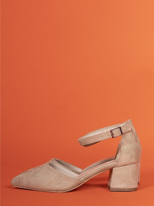 Suede Γόβες Μπεζ