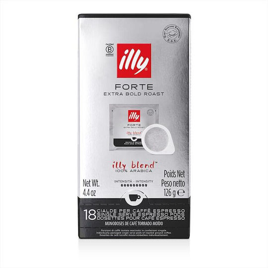 Illy Κάψουλες Espresso Forte Συμβατές με Μηχανή E.S.E. Pod 18caps