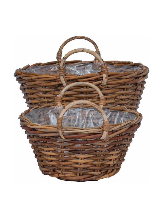 vidaXL Κασπώ Rattan Καφέ 2τμχ