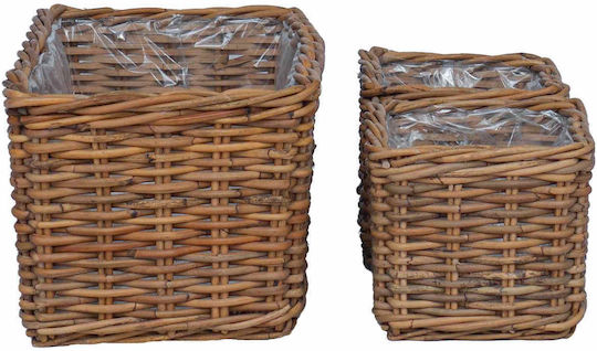 vidaXL Ghiveci Rattan Maro