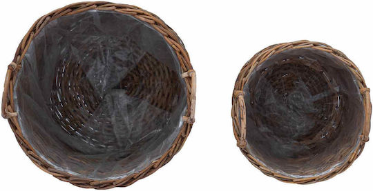 vidaXL Plant Pot Rattan Brown 50x50x58cm 2 Pieces