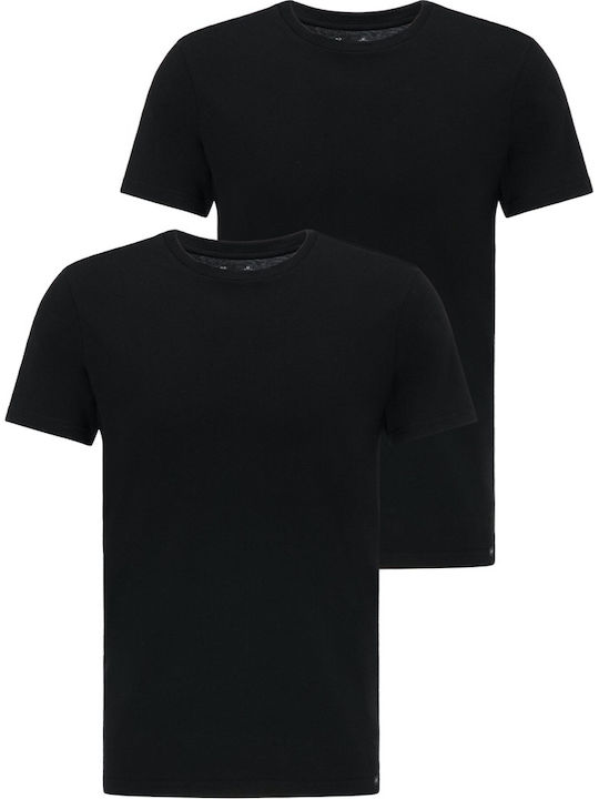 Men's Short Sleeve Undershirts In Black Colour 2Pack
