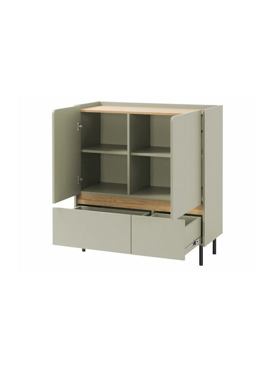 Μπουφές Fiosono 108 mit Schubladen Dusty Green, Oak 40x40x95cm